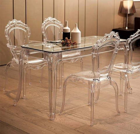 King Home Stół KING 120 prostokątny transparentny - podstawa poliwęglan, blat szkło hartowane King Home Stół KING 120 prostokątny transparentny - podstawa poliwęglan, blat szkło hartowane