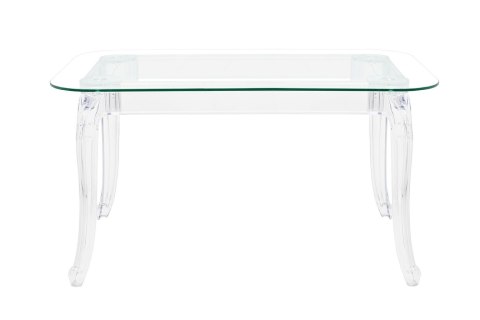 King Home Stół KING 160 prostokątny transparentny - nogi poliwęglan tworzywo lekkie i wytrzymałe blat szkło hartowane 160x100 King Home Stół KING 160 prostokątny transparentny - nogi poliwęglan tworzywo lekkie i wytrzymałe blat szkło hartowane 160x100