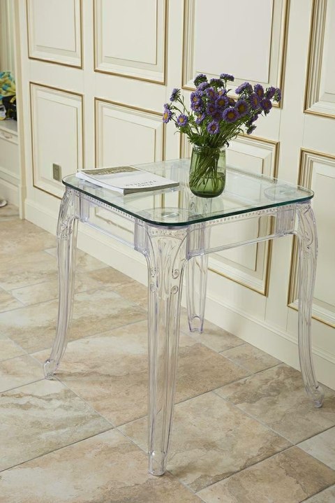 King Home Stół KING 60 kwadratowy transparentny - poliwęglan, szkło hartowane 62x62 do domu i lokalu King Home Stół KING 60 kwadratowy transparentny - poliwęglan, szkło hartowane 62x62 do domu i lokalu