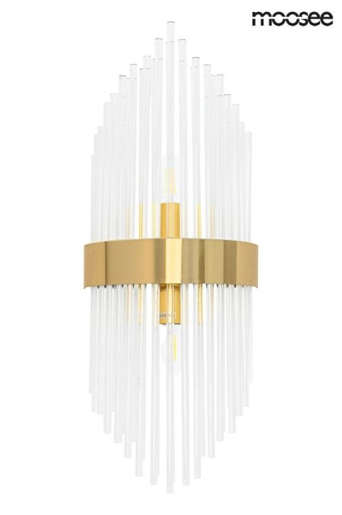 LAMPA ŚCIENNA KINKIET FLORENS S metal ZŁOTY klosze SZKŁO KRYSZTAŁOWE transparentny 2 x E14 Moosee MOOSEE LAMPA ŚCIENNA KINKIET FLORENS S metal ZŁOTY klosze SZKŁO KRYSZTAŁOWE transparentny 2 x E14 Moosee MOOSEE