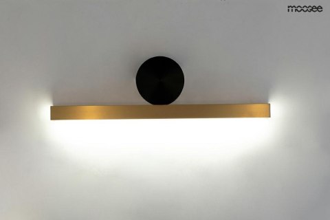 Moosee MOOSEE Kinkiet lampa ścienna LED WAND 45 złota stal nierdzewna osłona akryl montatura czarna Moosee MOOSEE Kinkiet lampa ścienna LED WAND 45 złota stal nierdzewna osłona akryl montatura czarna