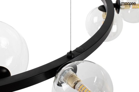 LAMPA wisząca ALURE 120 Moosee MOOSEE CZARNA obręcz klosze PRZEZROCZYSTE 15xG9 LAMPA wisząca ALURE 120 Moosee MOOSEE CZARNA obręcz klosze PRZEZROCZYSTE 15xG9