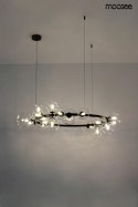 Moosee MOOSEE lampa wisząca ALURE 120 czarna obręcz klosze przezroczyste 15xG9