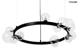 LAMPA WISZĄCA sufitowa ALURE 85 Moosee MOOSEE CZARNA OBRĘCZ KLOSZE SZKŁO PRZEZROCZYSTE 12xG9