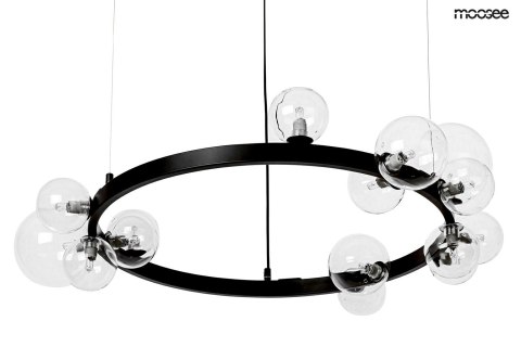 LAMPA WISZĄCA sufitowa ALURE 85 Moosee MOOSEE CZARNA OBRĘCZ KLOSZE SZKŁO PRZEZROCZYSTE 12xG9 LAMPA WISZĄCA sufitowa ALURE 85 Moosee MOOSEE CZARNA OBRĘCZ KLOSZE SZKŁO PRZEZROCZYSTE 12xG9