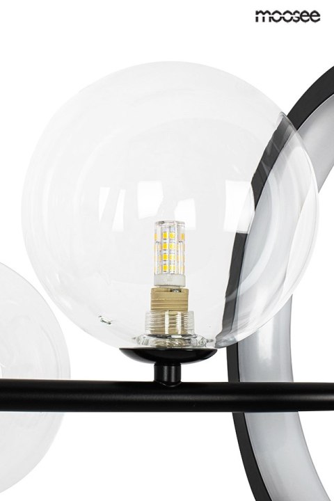 LAMPA wisząca ALURE LINE 90 Moosee MOOSEE CZARNA metalowa klosze PRZEZROCZYSTE 7xG9 + LED LAMPA wisząca ALURE LINE 90 Moosee MOOSEE CZARNA metalowa klosze PRZEZROCZYSTE 7xG9 + LED