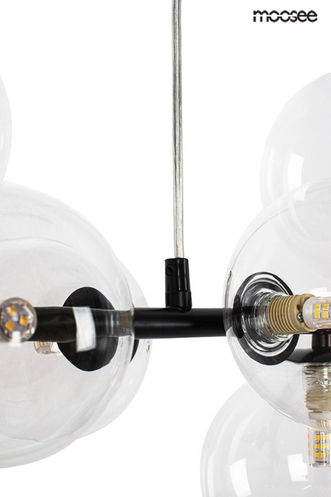 LAMPA wisząca ALURE LINE 90 Moosee MOOSEE CZARNA metalowa klosze PRZEZROCZYSTE 7xG9 + LED LAMPA wisząca ALURE LINE 90 Moosee MOOSEE CZARNA metalowa klosze PRZEZROCZYSTE 7xG9 + LED