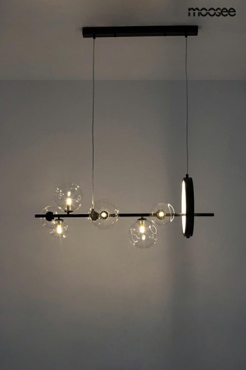 LAMPA wisząca ALURE LINE 90 Moosee MOOSEE CZARNA metalowa klosze PRZEZROCZYSTE 7xG9 + LED LAMPA wisząca ALURE LINE 90 Moosee MOOSEE CZARNA metalowa klosze PRZEZROCZYSTE 7xG9 + LED