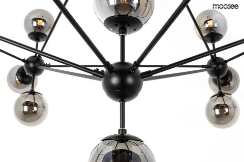 Moosee MOOSEE lampa wisząca ASTRIFERO 21 czarna mat metalowa okrągłe klosze szkło dymione 21xE27 Moosee MOOSEE lampa wisząca ASTRIFERO 21 czarna mat metalowa okrągłe klosze szkło dymione 21xE27