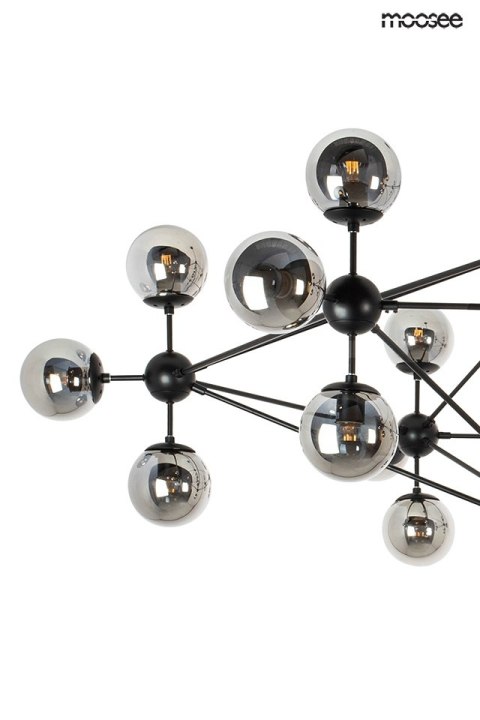 Moosee MOOSEE lampa wisząca ASTRIFERO 21 czarna mat metalowa okrągłe klosze szkło dymione 21xE27 Moosee MOOSEE lampa wisząca ASTRIFERO 21 czarna mat metalowa okrągłe klosze szkło dymione 21xE27