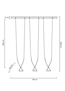 Moosee MOOSEE lampa wisząca sufitowa LED ATLAS 3 czarna aluminium metal podłużna podsufitka