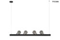 Moosee MOOSEE lampa wisząca LED LINEAL podłużny stelaż czarny stal akryl okrągłe klosze szkło dymione Moosee MOOSEE lampa wisząca LED LINEAL podłużny stelaż czarny stal akryl okrągłe klosze szkło dymione