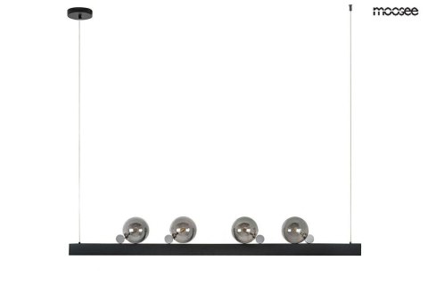 Moosee MOOSEE lampa wisząca LED LINEAL podłużny stelaż czarny stal akryl okrągłe klosze szkło dymione Moosee MOOSEE lampa wisząca LED LINEAL podłużny stelaż czarny stal akryl okrągłe klosze szkło dymione