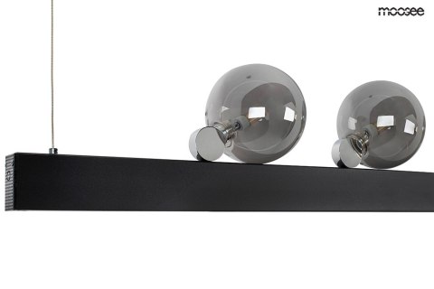 Moosee MOOSEE lampa wisząca LED LINEAL podłużny stelaż czarny stal akryl okrągłe klosze szkło dymione Moosee MOOSEE lampa wisząca LED LINEAL podłużny stelaż czarny stal akryl okrągłe klosze szkło dymione