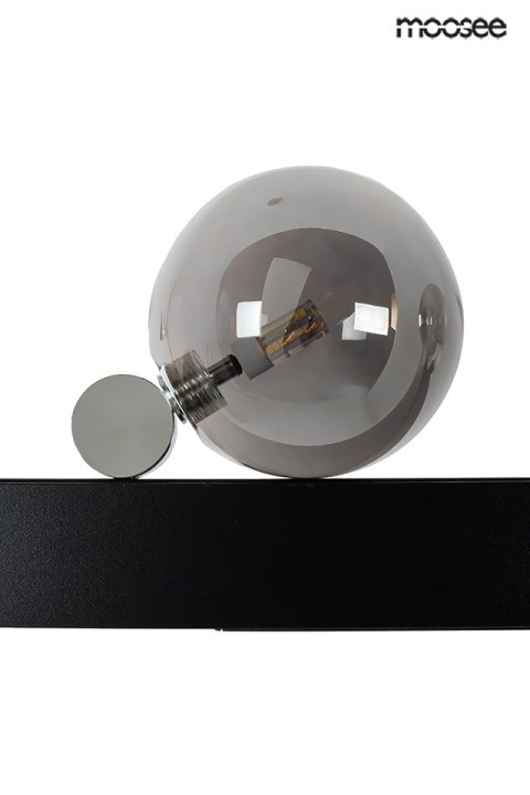 Moosee MOOSEE lampa wisząca LED LINEAL podłużny stelaż czarny stal akryl okrągłe klosze szkło dymione Moosee MOOSEE lampa wisząca LED LINEAL podłużny stelaż czarny stal akryl okrągłe klosze szkło dymione