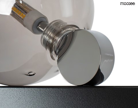 Moosee MOOSEE lampa wisząca LED LINEAL podłużny stelaż czarny stal akryl okrągłe klosze szkło dymione Moosee MOOSEE lampa wisząca LED LINEAL podłużny stelaż czarny stal akryl okrągłe klosze szkło dymione