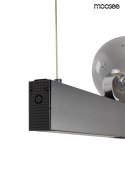 Moosee MOOSEE lampa wisząca LED LINEAL podłużny stelaż czarny stal akryl okrągłe klosze szkło dymione Moosee MOOSEE lampa wisząca LED LINEAL podłużny stelaż czarny stal akryl okrągłe klosze szkło dymione