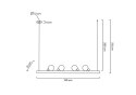 Moosee MOOSEE lampa wisząca LED LINEAL podłużny stelaż czarny stal akryl okrągłe klosze szkło dymione Moosee MOOSEE lampa wisząca LED LINEAL podłużny stelaż czarny stal akryl okrągłe klosze szkło dymione
