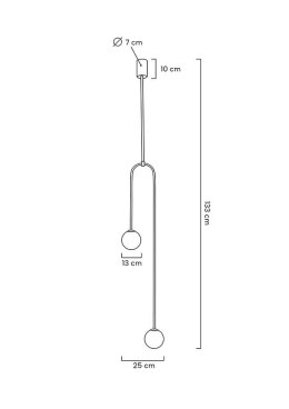 Moosee MOOSEE lampa wisząca LOW czarna metalowa klosze kuliste mleczne szkło 2xG9