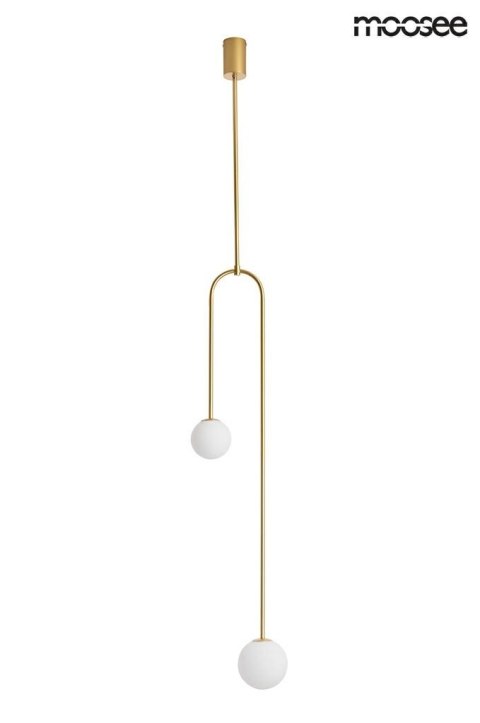 LAMPA wisząca LOW ZŁOTA metal kuliste klosze SZKŁO BIAŁE Moosee MOOSEE do domu restauracji hotelu 2xG9 LAMPA wisząca LOW ZŁOTA metal kuliste klosze SZKŁO BIAŁE Moosee MOOSEE do domu restauracji hotelu 2xG9