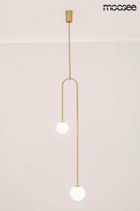 LAMPA wisząca LOW ZŁOTA metal kuliste klosze SZKŁO BIAŁE Moosee MOOSEE do domu restauracji hotelu 2xG9 LAMPA wisząca LOW ZŁOTA metal kuliste klosze SZKŁO BIAŁE Moosee MOOSEE do domu restauracji hotelu 2xG9