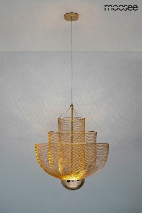 Moosee MOOSEE lampa wisząca LED MESH 45 złota metalowa siateczka do domu hotelu restauracji Moosee MOOSEE lampa wisząca LED MESH 45 złota metalowa siateczka do domu hotelu restauracji