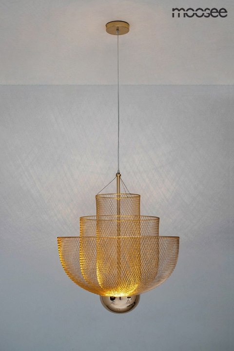 Moosee MOOSEE lampa wisząca sufitowa LED MESH 60 złota metalowa siateczka do domu restauracji hotelu Moosee MOOSEE lampa wisząca sufitowa LED MESH 60 złota metalowa siateczka do domu restauracji hotelu