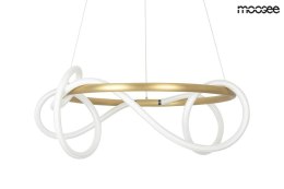 Moosee MOOSEE lampa wisząca sufitowa LED SERPIENTE 60 złota metal elastyczny wąż w oplocie z tkaniny biały