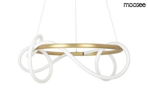 LAMPA WISZĄCA sufitowa LED SERPIENTE 60 ZŁOTA metal ELASTYCZNY WĄŻ w oplocie z tkaniny BIAŁY Moosee MOOSEE LAMPA WISZĄCA sufitowa LED SERPIENTE 60 ZŁOTA metal ELASTYCZNY WĄŻ w oplocie z tkaniny BIAŁY Moosee MOOSEE