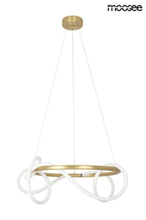 LAMPA WISZĄCA sufitowa LED SERPIENTE 60 ZŁOTA metal ELASTYCZNY WĄŻ w oplocie z tkaniny BIAŁY Moosee MOOSEE LAMPA WISZĄCA sufitowa LED SERPIENTE 60 ZŁOTA metal ELASTYCZNY WĄŻ w oplocie z tkaniny BIAŁY Moosee MOOSEE
