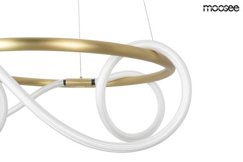 LAMPA WISZĄCA sufitowa LED SERPIENTE 60 ZŁOTA metal ELASTYCZNY WĄŻ w oplocie z tkaniny BIAŁY Moosee MOOSEE LAMPA WISZĄCA sufitowa LED SERPIENTE 60 ZŁOTA metal ELASTYCZNY WĄŻ w oplocie z tkaniny BIAŁY Moosee MOOSEE