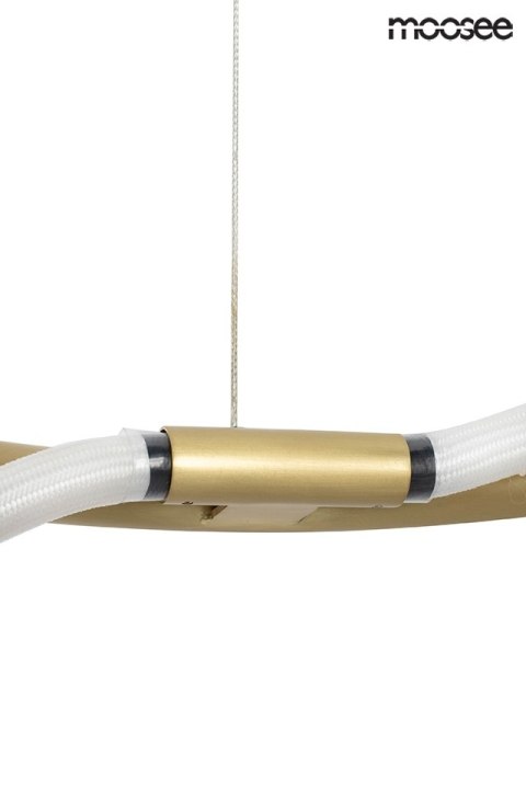 LAMPA WISZĄCA sufitowa LED SERPIENTE 60 ZŁOTA metal ELASTYCZNY WĄŻ w oplocie z tkaniny BIAŁY Moosee MOOSEE LAMPA WISZĄCA sufitowa LED SERPIENTE 60 ZŁOTA metal ELASTYCZNY WĄŻ w oplocie z tkaniny BIAŁY Moosee MOOSEE