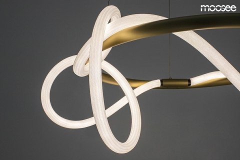 LAMPA WISZĄCA sufitowa LED SERPIENTE 60 ZŁOTA metal ELASTYCZNY WĄŻ w oplocie z tkaniny BIAŁY Moosee MOOSEE LAMPA WISZĄCA sufitowa LED SERPIENTE 60 ZŁOTA metal ELASTYCZNY WĄŻ w oplocie z tkaniny BIAŁY Moosee MOOSEE