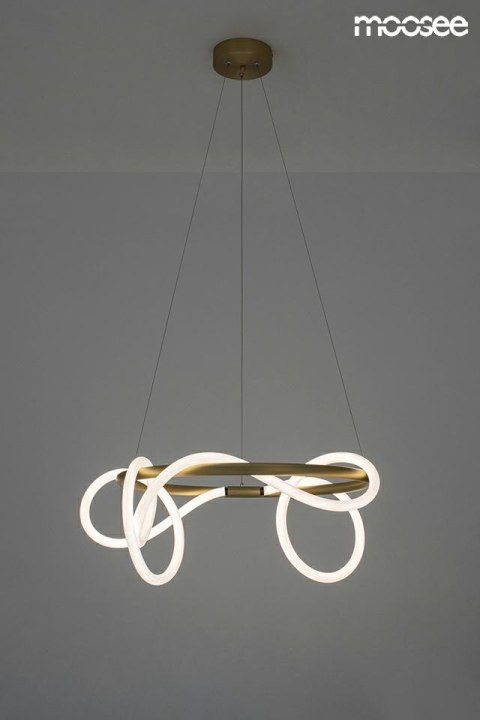 LAMPA WISZĄCA sufitowa LED SERPIENTE 60 ZŁOTA metal ELASTYCZNY WĄŻ w oplocie z tkaniny BIAŁY Moosee MOOSEE LAMPA WISZĄCA sufitowa LED SERPIENTE 60 ZŁOTA metal ELASTYCZNY WĄŻ w oplocie z tkaniny BIAŁY Moosee MOOSEE