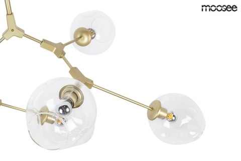 Moosee MOOSEE lampa wisząca SPLIT 6 złota metalowa klosze szklane inspirowana gałęziami drzew Moosee MOOSEE lampa wisząca SPLIT 6 złota metalowa klosze szklane inspirowana gałęziami drzew