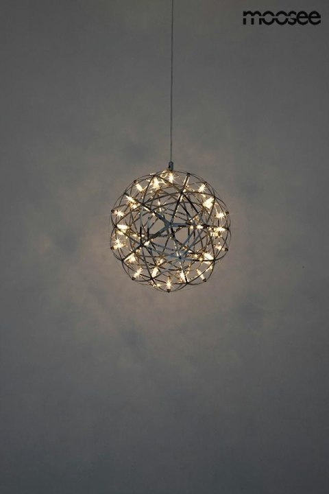 Moosee MOOSEE lampa wisząca LED kula STELLAR 40 srebrna metalowa do domu biura lokalu Moosee MOOSEE lampa wisząca LED kula STELLAR 40 srebrna metalowa do domu biura lokalu