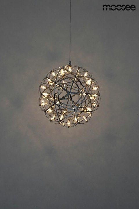 Moosee MOOSEE lampa wisząca LED STELLAR 60 kula srebrna metalowa do domu hotelu biura Moosee MOOSEE lampa wisząca LED STELLAR 60 kula srebrna metalowa do domu hotelu biura