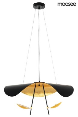 Moosee MOOSEE lampa wisząca sufitowa LED STING RAY 80 czarna mat / złota metalowa do domu lokalu biura