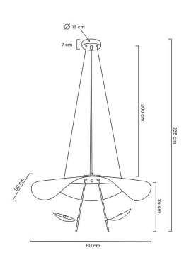 Moosee MOOSEE lampa wisząca sufitowa LED STING RAY 80 czarna mat / złota metalowa do domu lokalu biura