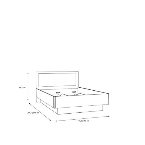 Forte TULUZA BLACK JLTL3141-M397 Stelaż łóżka z podnoszonym wkładem Forte TULUZA BLACK JLTL3141-M397 Stelaż łóżka z podnoszonym wkładem