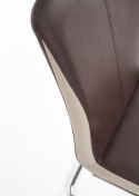 Halmar K184 krzesło do jadalni na płozach ciemny brąz/champagne ekoskóra