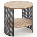 ŁAWA OKRĄGŁA STOLIK Z PÓŁKĄ TRAFICA Halmar MDF + okleina NATURALNY / stal malowana proszkowo CZARNY FI 41 ŁAWA OKRĄGŁA STOLIK Z PÓŁKĄ TRAFICA Halmar MDF + okleina NATURALNY / stal malowana proszkowo CZARNY FI 41