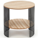 ŁAWA OKRĄGŁA STOLIK Z PÓŁKĄ TRAFICA Halmar MDF + okleina NATURALNY / stal malowana proszkowo CZARNY FI 41 ŁAWA OKRĄGŁA STOLIK Z PÓŁKĄ TRAFICA Halmar MDF + okleina NATURALNY / stal malowana proszkowo CZARNY FI 41