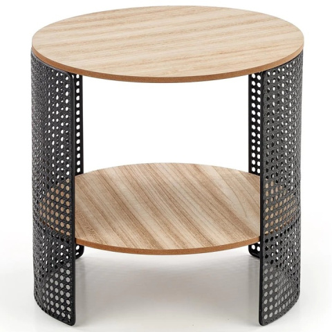 ŁAWA OKRĄGŁA STOLIK Z PÓŁKĄ TRAFICA Halmar MDF + okleina NATURALNY / stal malowana proszkowo CZARNY FI 41 ŁAWA OKRĄGŁA STOLIK Z PÓŁKĄ TRAFICA Halmar MDF + okleina NATURALNY / stal malowana proszkowo CZARNY FI 41