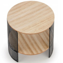 ŁAWA OKRĄGŁA STOLIK Z PÓŁKĄ TRAFICA Halmar MDF + okleina NATURALNY / stal malowana proszkowo CZARNY FI 41 ŁAWA OKRĄGŁA STOLIK Z PÓŁKĄ TRAFICA Halmar MDF + okleina NATURALNY / stal malowana proszkowo CZARNY FI 41