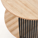 ŁAWA OKRĄGŁA STOLIK Z PÓŁKĄ TRAFICA Halmar MDF + okleina NATURALNY / stal malowana proszkowo CZARNY FI 41 ŁAWA OKRĄGŁA STOLIK Z PÓŁKĄ TRAFICA Halmar MDF + okleina NATURALNY / stal malowana proszkowo CZARNY FI 41