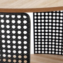 ŁAWA OKRĄGŁA STOLIK Z PÓŁKĄ TRAFICA Halmar MDF + okleina NATURALNY / stal malowana proszkowo CZARNY FI 41 ŁAWA OKRĄGŁA STOLIK Z PÓŁKĄ TRAFICA Halmar MDF + okleina NATURALNY / stal malowana proszkowo CZARNY FI 41