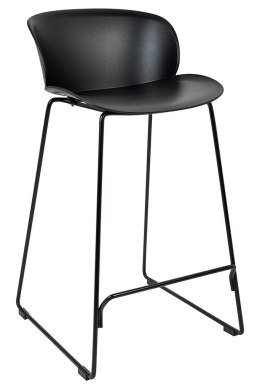 King Home Hoker Krzesło barowe ALTO 66 czarne siedzisko tworzywo PP podstawa stal malowana proszkowo z podnóżkiem