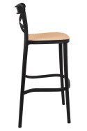 King Home Hoker Krzesło barowe COUNTRY czarne tworzywo PP siedzisko plecionka można sztaplować