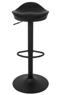 King Home Hoker Krzesło barowe FLINT regulowane czarne siedzisko tworzywo podstawa metal obrotowe siedzisko z podnóżkiem
